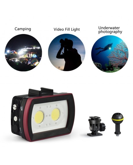 Sea frogs SL-21 LED Diving Light Underwater Photography Fill-in Lamp 2pcs LEDs Aluminum Alloy 40M Waterproof IPX8 with White(Strong-Low-SOS)/ Red/ Blue Lights Max. 3500LM