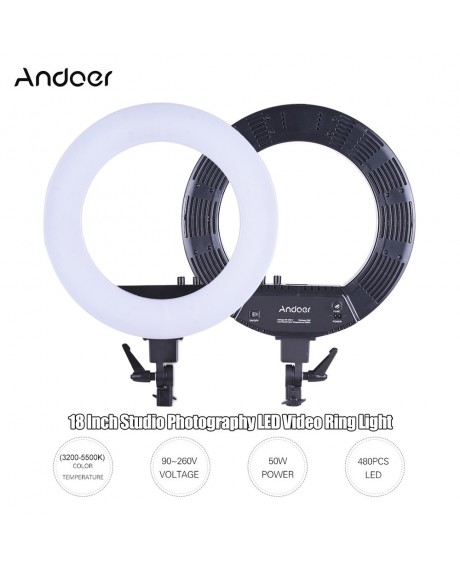 Andoer 18 Inch LED Video Ring Light Fill-in Lamp