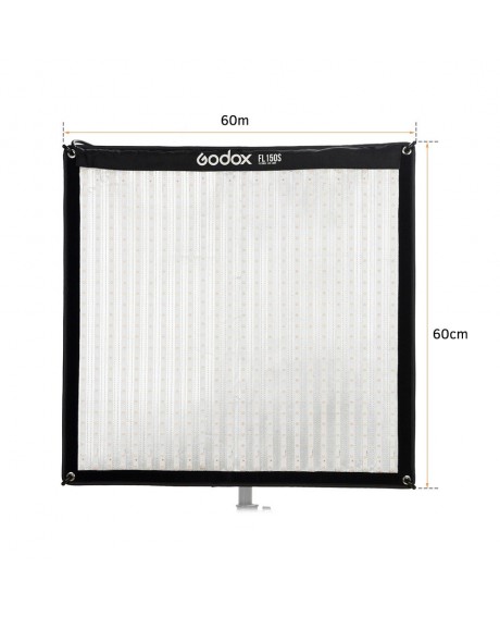 Godox FL150S 150W Flexible LED Video Light 3300-5600K Bi-color Foldable Cloth Light with Controller + Remote Control + X-shaped Support 60*60cm Unfolded Size for Portrait Outdoor Studio Shooting