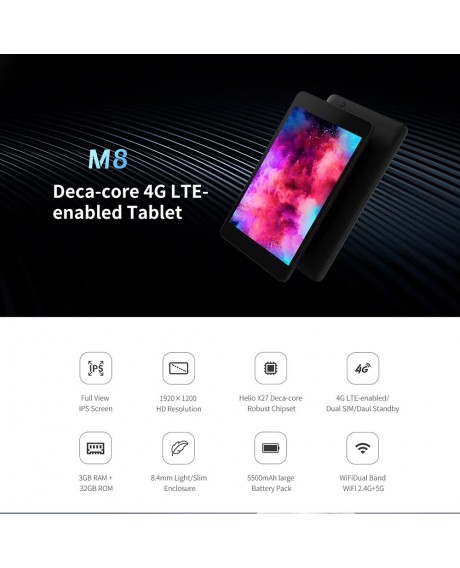 ALLDOCUBE M8 Tablet 4G LTE Dual SIM Card Phablet Phone MTK X27(MT6797X)