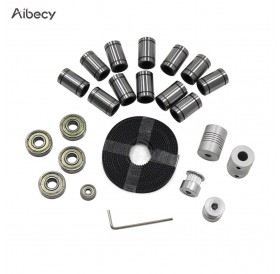 Aibecy 3D Printer Parts Linear Motion Kit LM8UU 608ZZ 624ZZ Bearings Coupler Shaft 20 Teeth Pulley Wheels 2M GT2 Belts