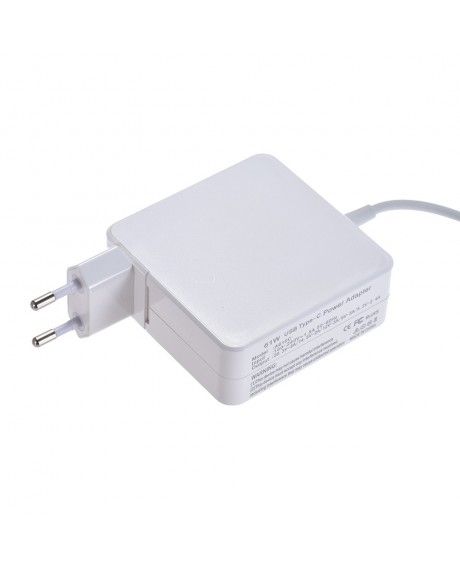 Power Adapter AC DC 100V-240V 1.5A 61W USB Type-C 20.3V 3A/14.5V 2A/12V 3A/9V 3A/5.2V 2.4A Compact Charger For Macbook / Xiaomi