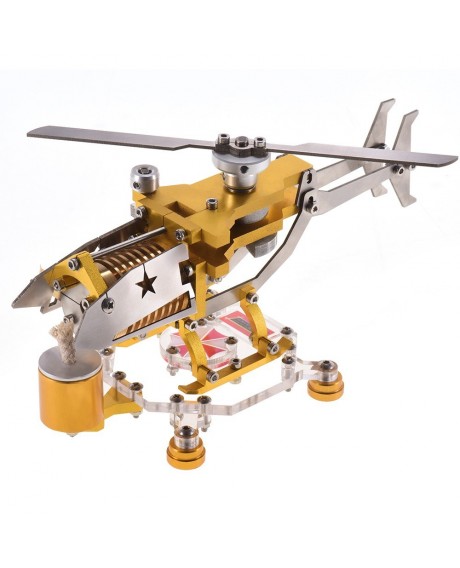 Vacuum Stirling Engine Generator Model 300-1000RPM Transport Helicopter Design   Stirling Engine Motor Kit Science Metal Toy Decor Collection