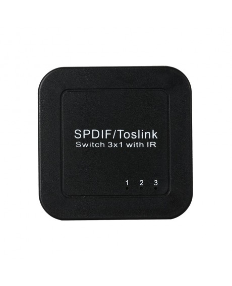 SPDIF Optical Audio Switcher with Remote Control Digital TOSLINK Switch Box (3 Inputs 1 Output)