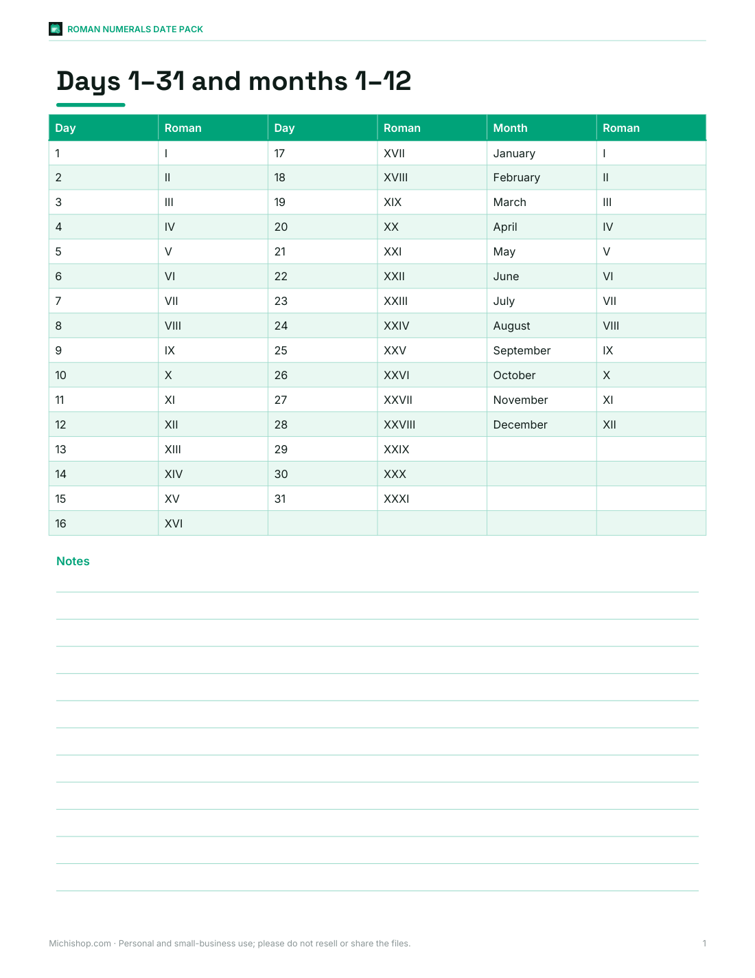 Preview of the first page of Days & months (PDF)